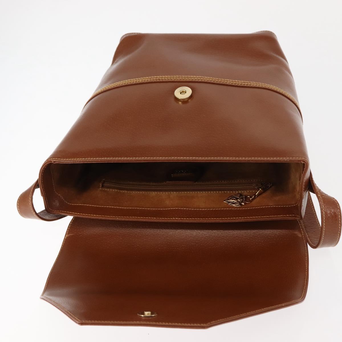 GUCCI Shoulder Bag Leather Brown Auth ep10968
