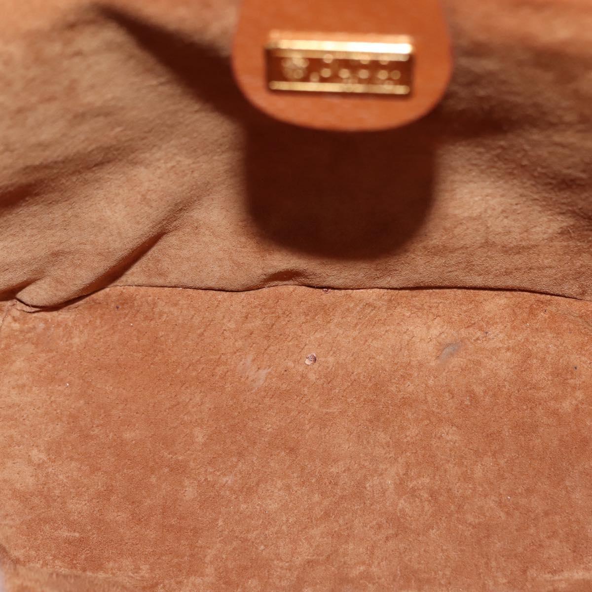 GUCCI Shoulder Bag Leather Brown Auth ep10968