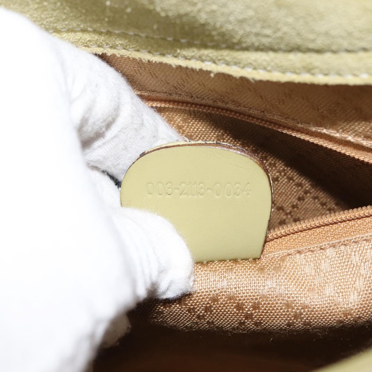 GUCCI Horsebit Shoulder Bag Suede Green Auth ep10969