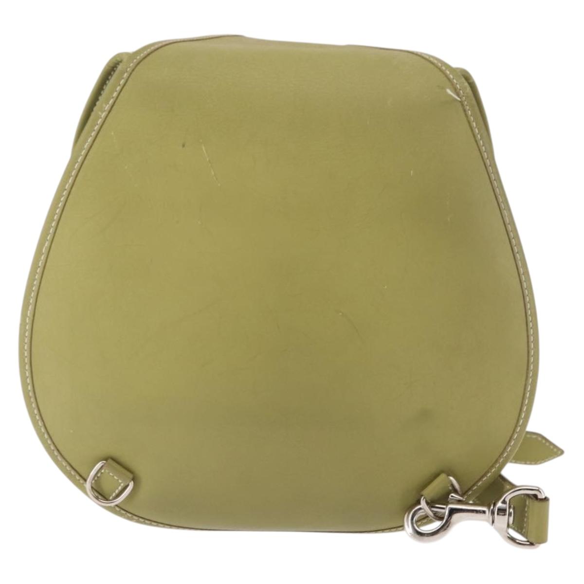 GUCCI Horsebit Shoulder Bag Suede Green Auth ep10969