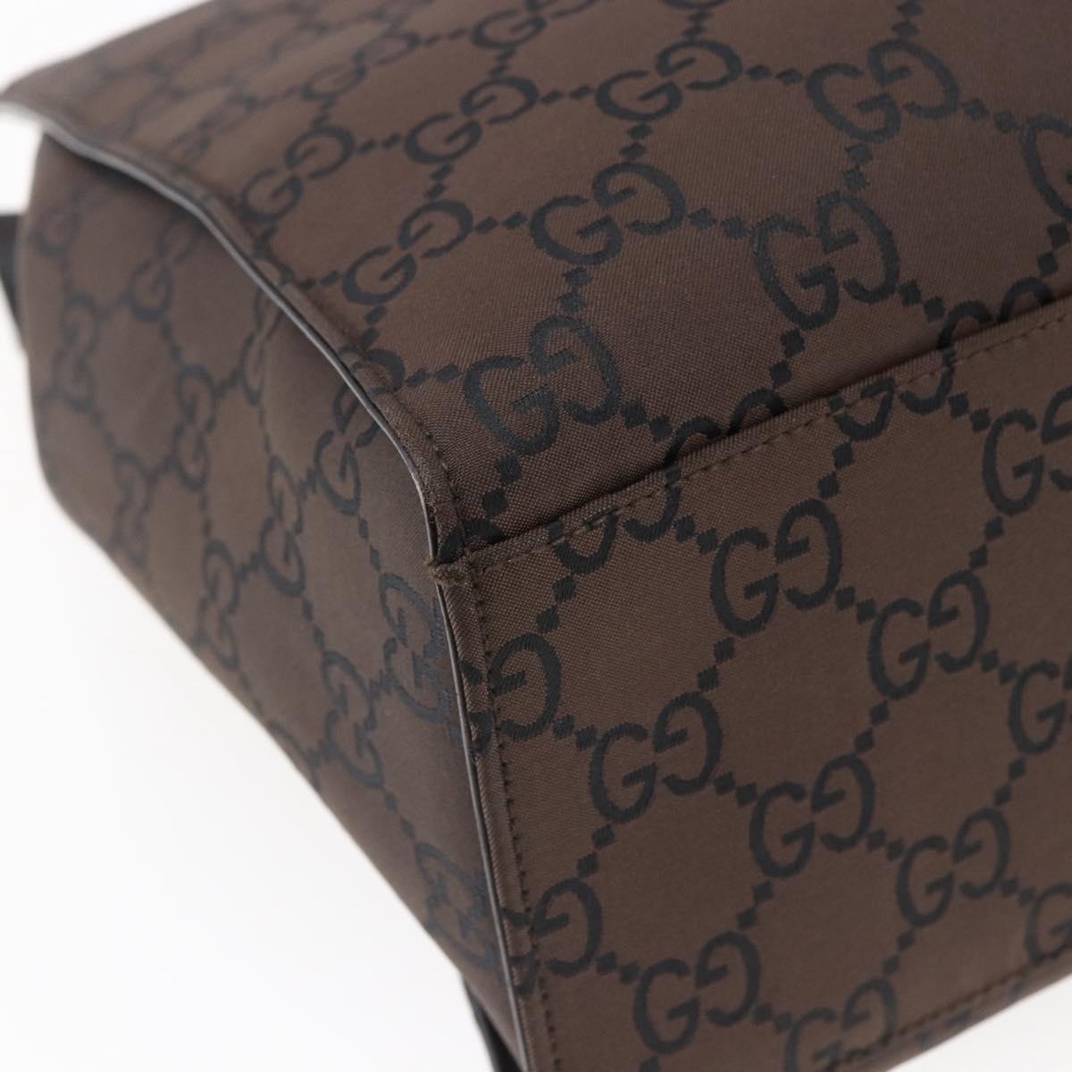 GUCCI GG Canvas Bamboo Hand Bag Nylon Brown Auth ep10973