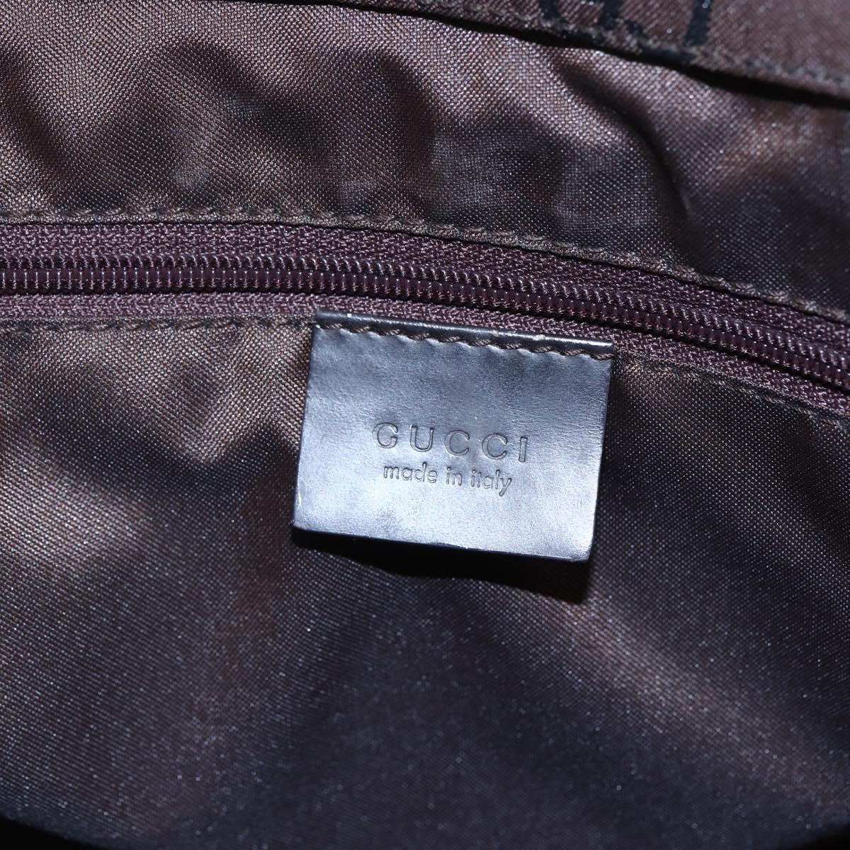 GUCCI GG Canvas Bamboo Hand Bag Nylon Brown Auth ep10973