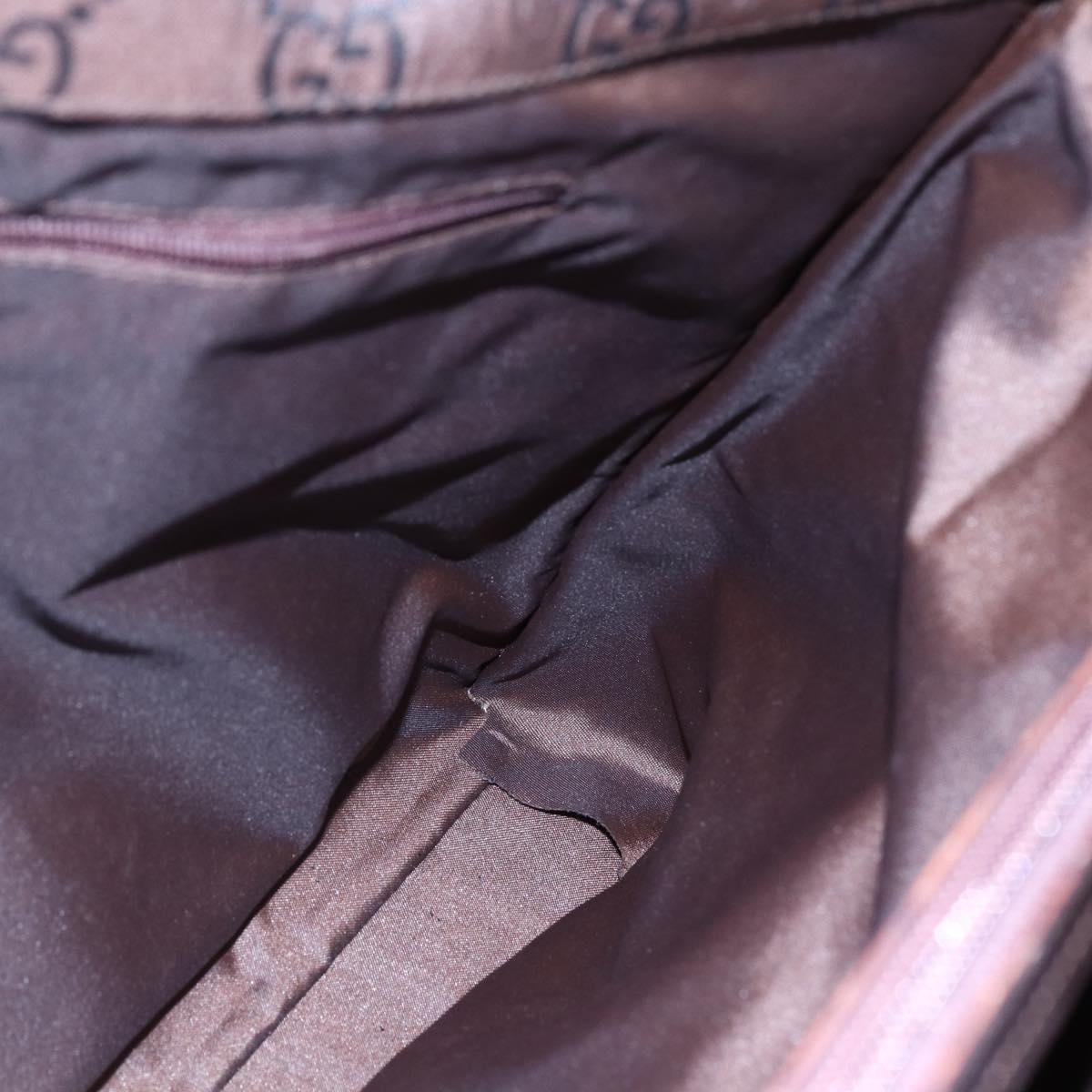 GUCCI GG Canvas Bamboo Hand Bag Nylon Brown Auth ep10973