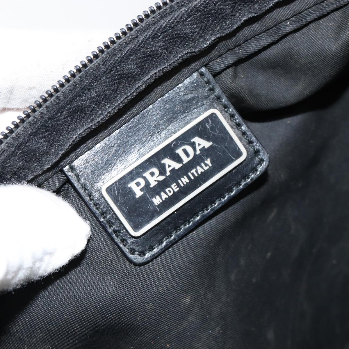 PRADA Shoulder Bag Nylon Black Silver Auth ep10975