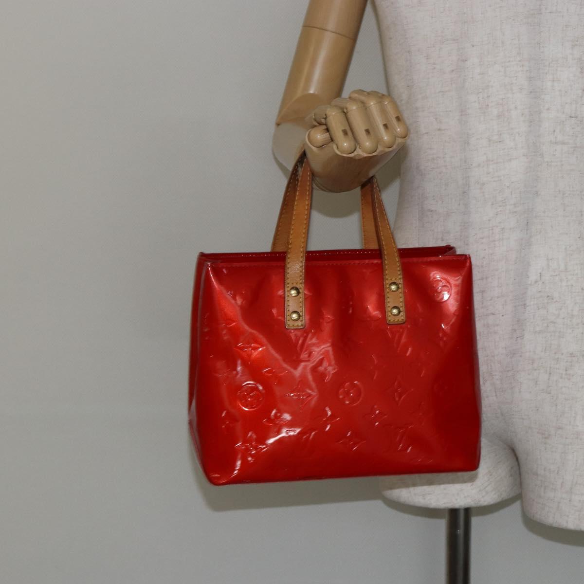 LOUIS VUITTON Monogram Vernis Reade PM Hand Bag Red Rouge M91088 LV Auth ep10979