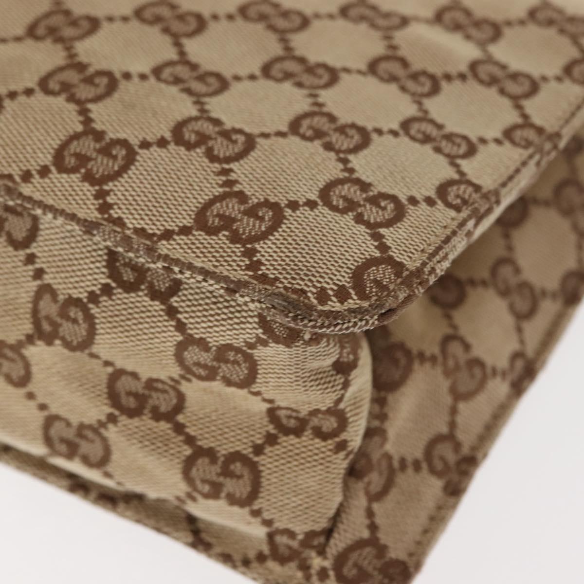 GUCCI GG Canvas Shoulder Bag Beige Silver 120841 Auth ep10981