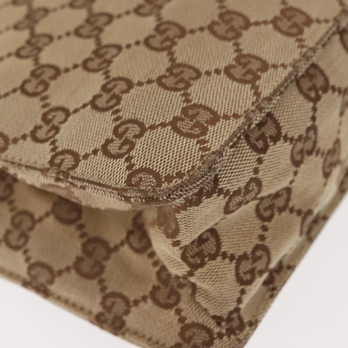 GUCCI GG Canvas Shoulder Bag Beige Silver 120841 Auth ep10981