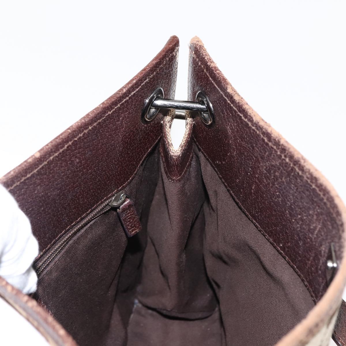 GUCCI GG Canvas Shoulder Bag Beige Silver 120841 Auth ep10981