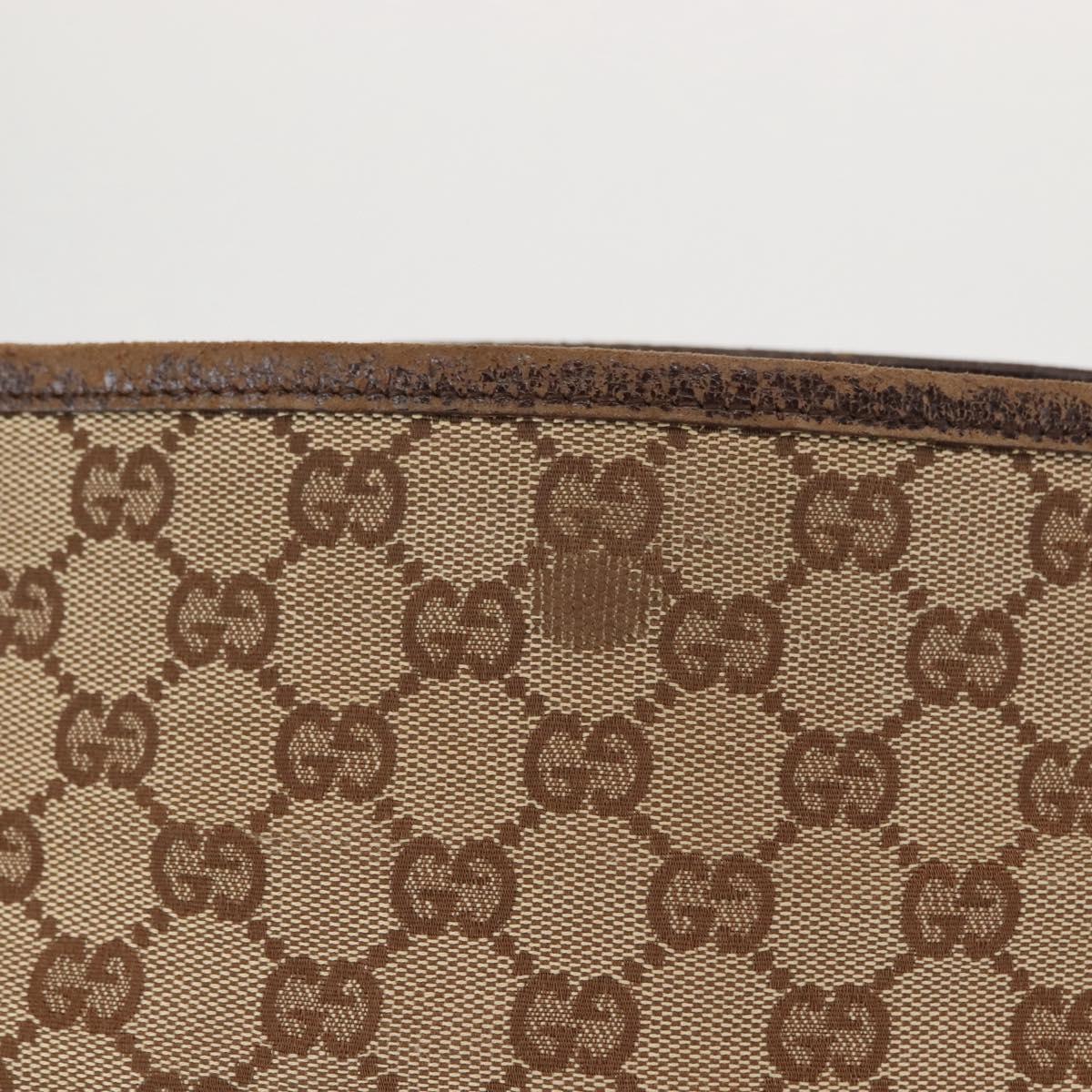 GUCCI GG Canvas Shoulder Bag Beige Silver 120841 Auth ep10981