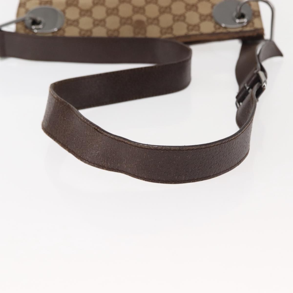 GUCCI GG Canvas Shoulder Bag Beige Silver 120841 Auth ep10981