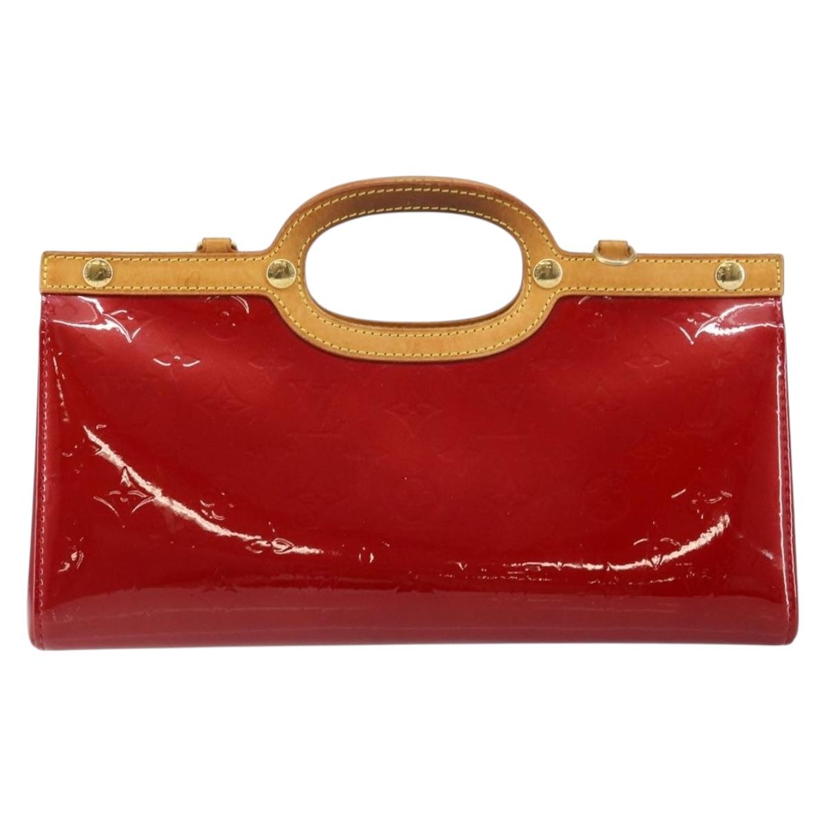 LOUIS VUITTON Monogram Vernis Roxbury Drive Bag 2way Red M91987 LV Auth ep10983