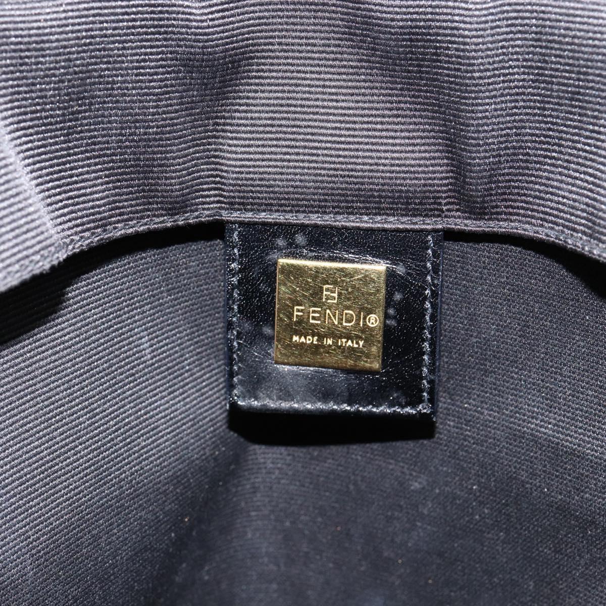 FENDI Hand Bag Nylon Black Gold Auth ep10985