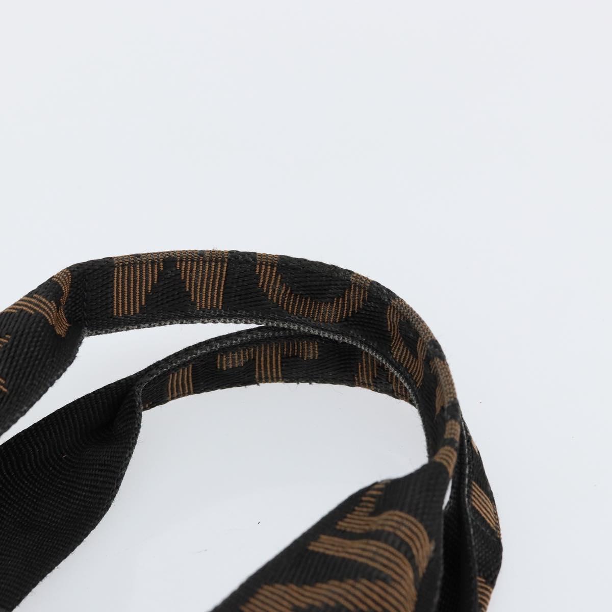 FENDI Hand Bag Nylon Black Gold Auth ep10985