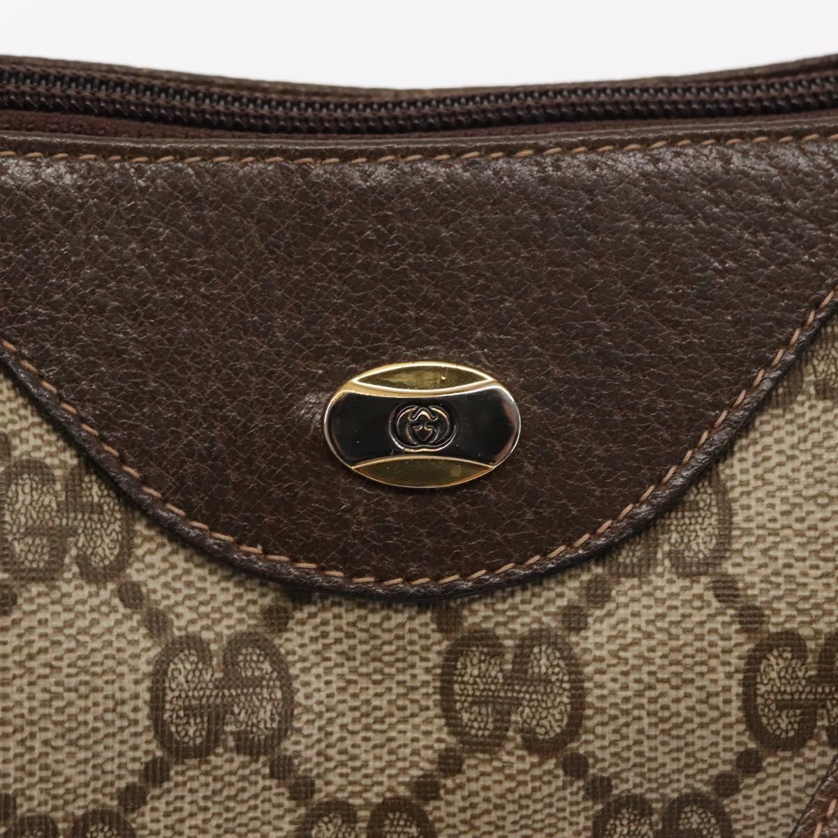 GUCCI GG Supreme Shoulder Bag PVC Beige Gold 72 02 058 Auth ep10986