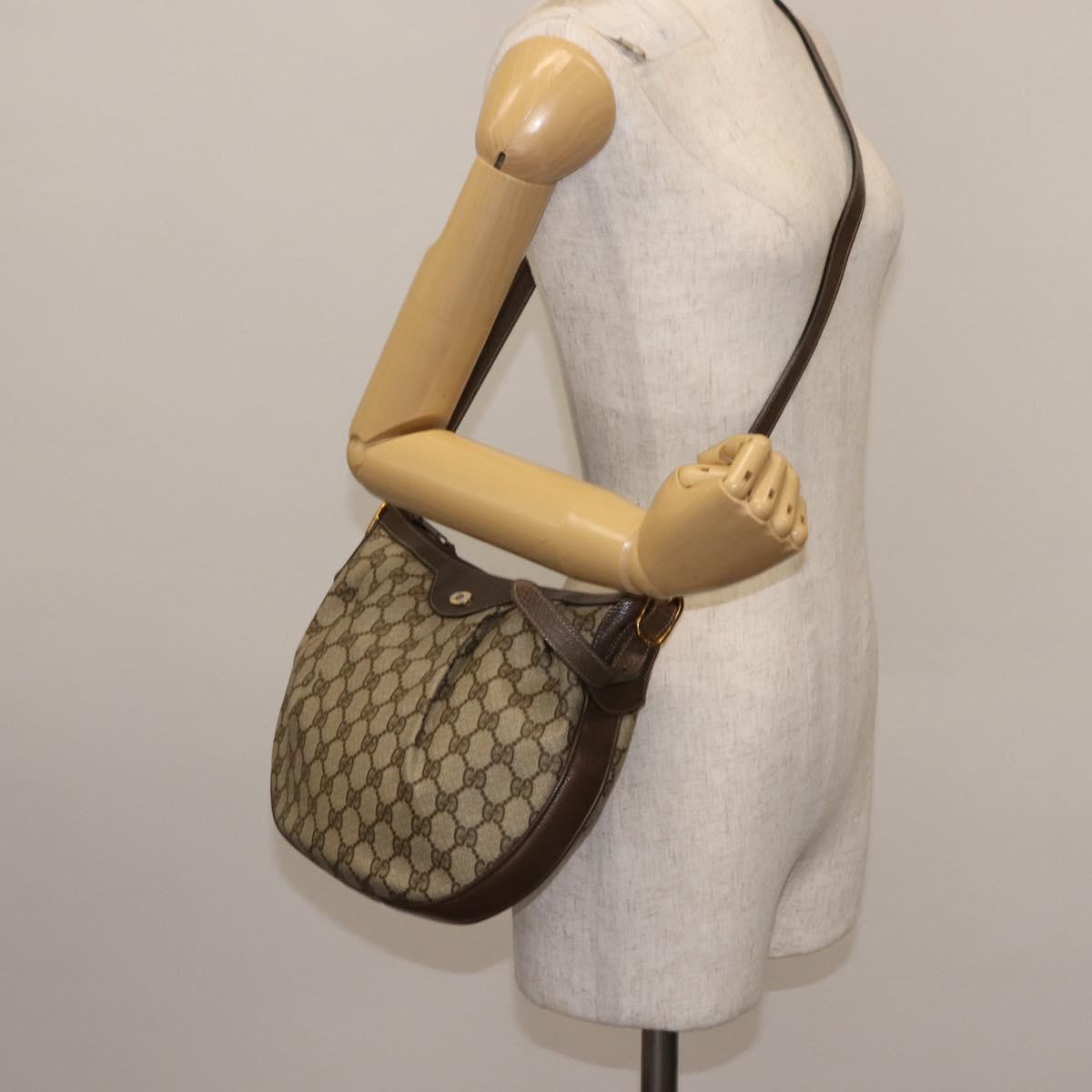 GUCCI GG Supreme Shoulder Bag PVC Beige Gold 72 02 058 Auth ep10986