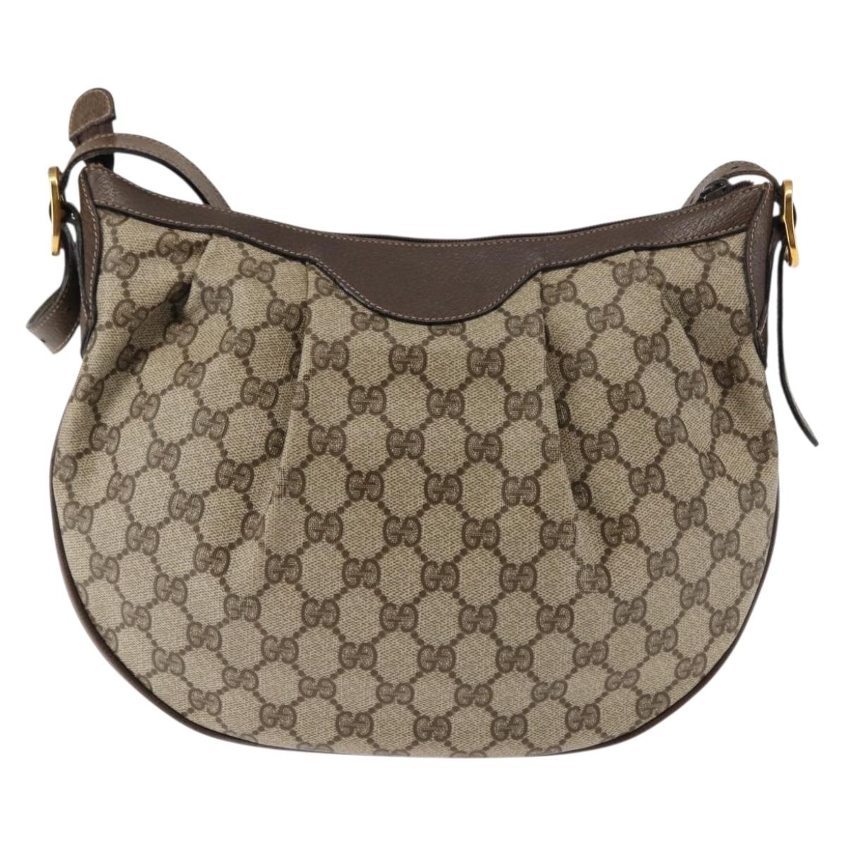 GUCCI GG Supreme Shoulder Bag PVC Beige Gold 72 02 058 Auth ep10986