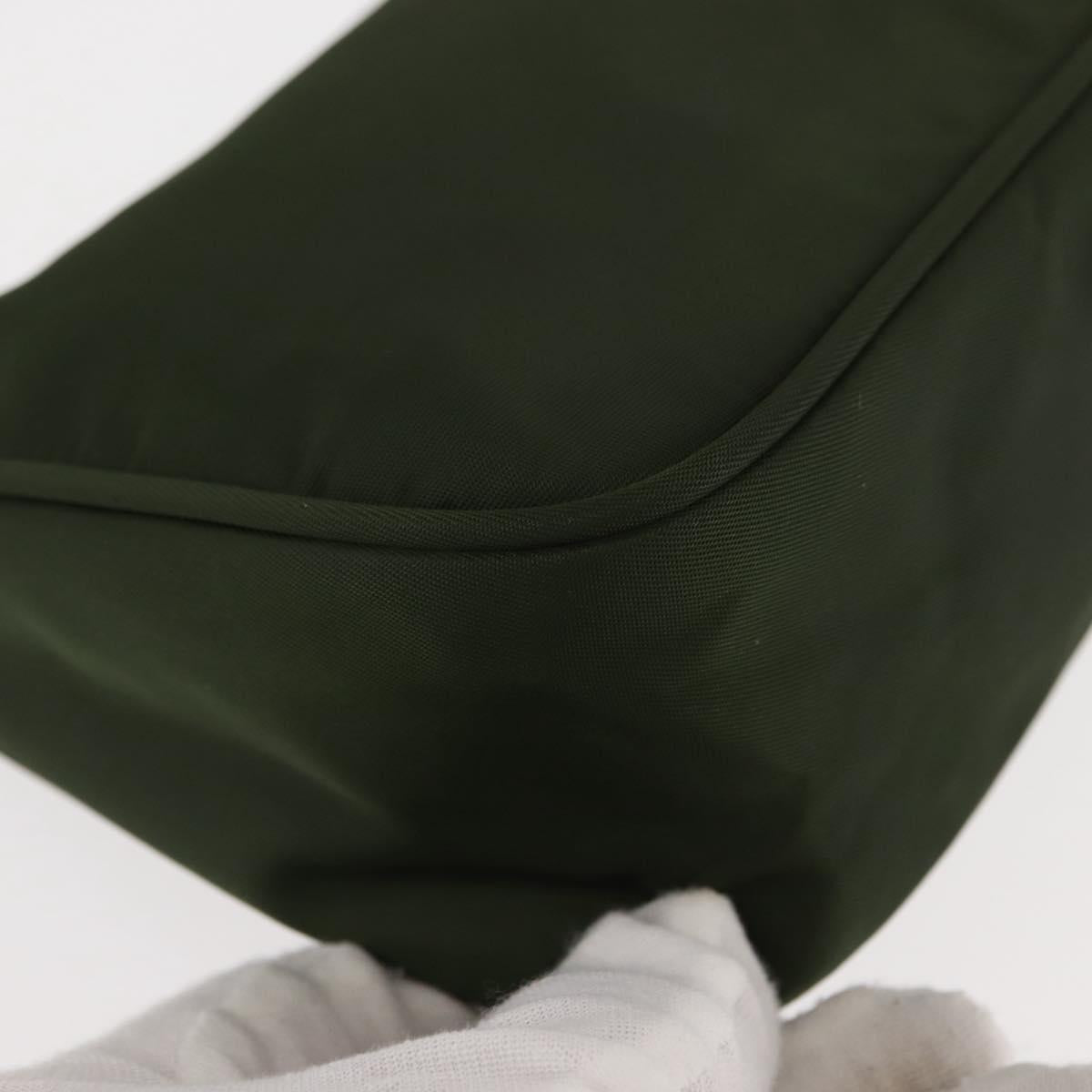 PRADA Accessory Pouch Nylon Khaki Auth ep10991