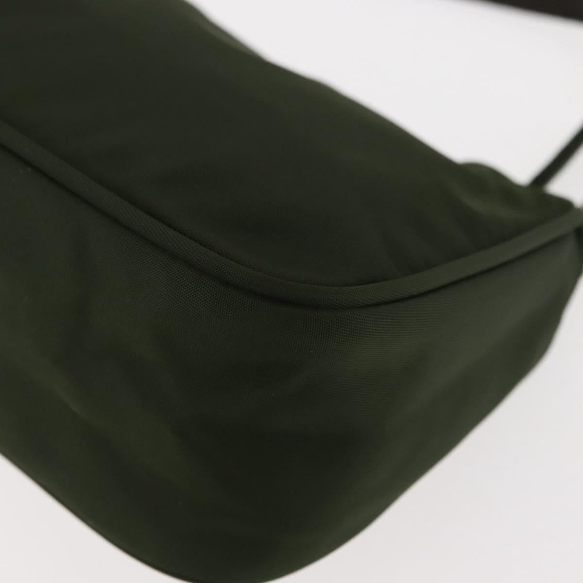 PRADA Accessory Pouch Nylon Khaki Auth ep10991