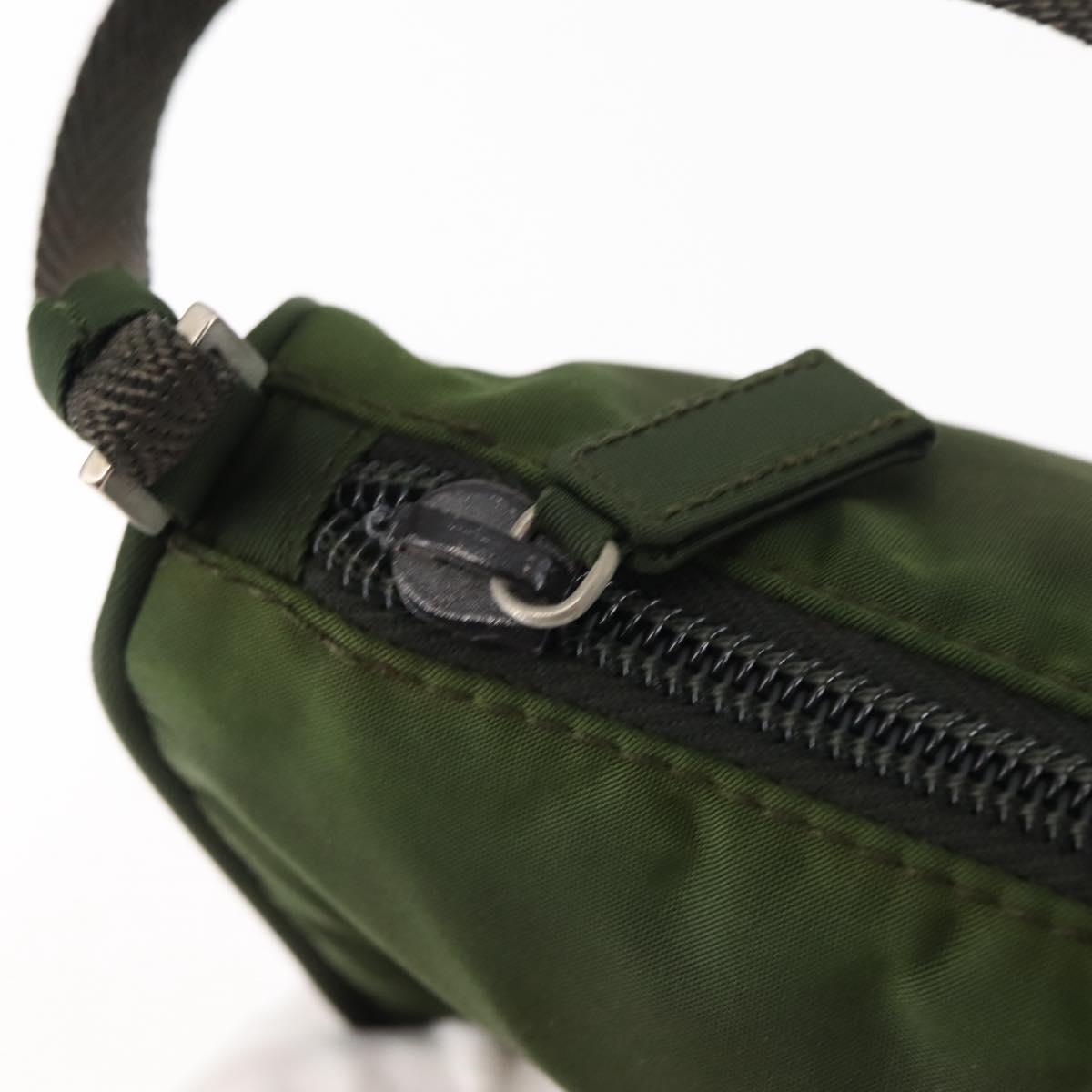 PRADA Accessory Pouch Nylon Khaki Auth ep10991