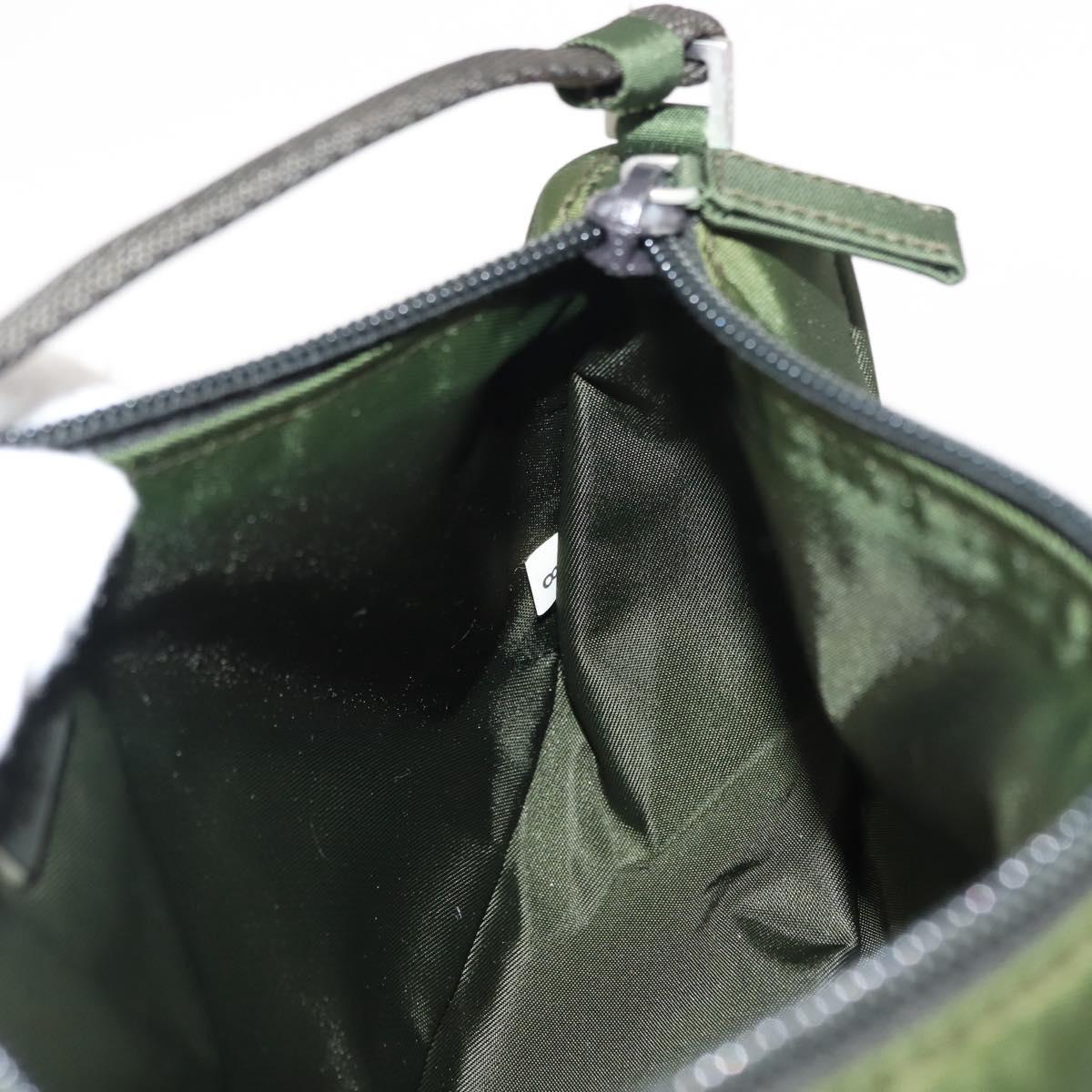PRADA Accessory Pouch Nylon Khaki Auth ep10991