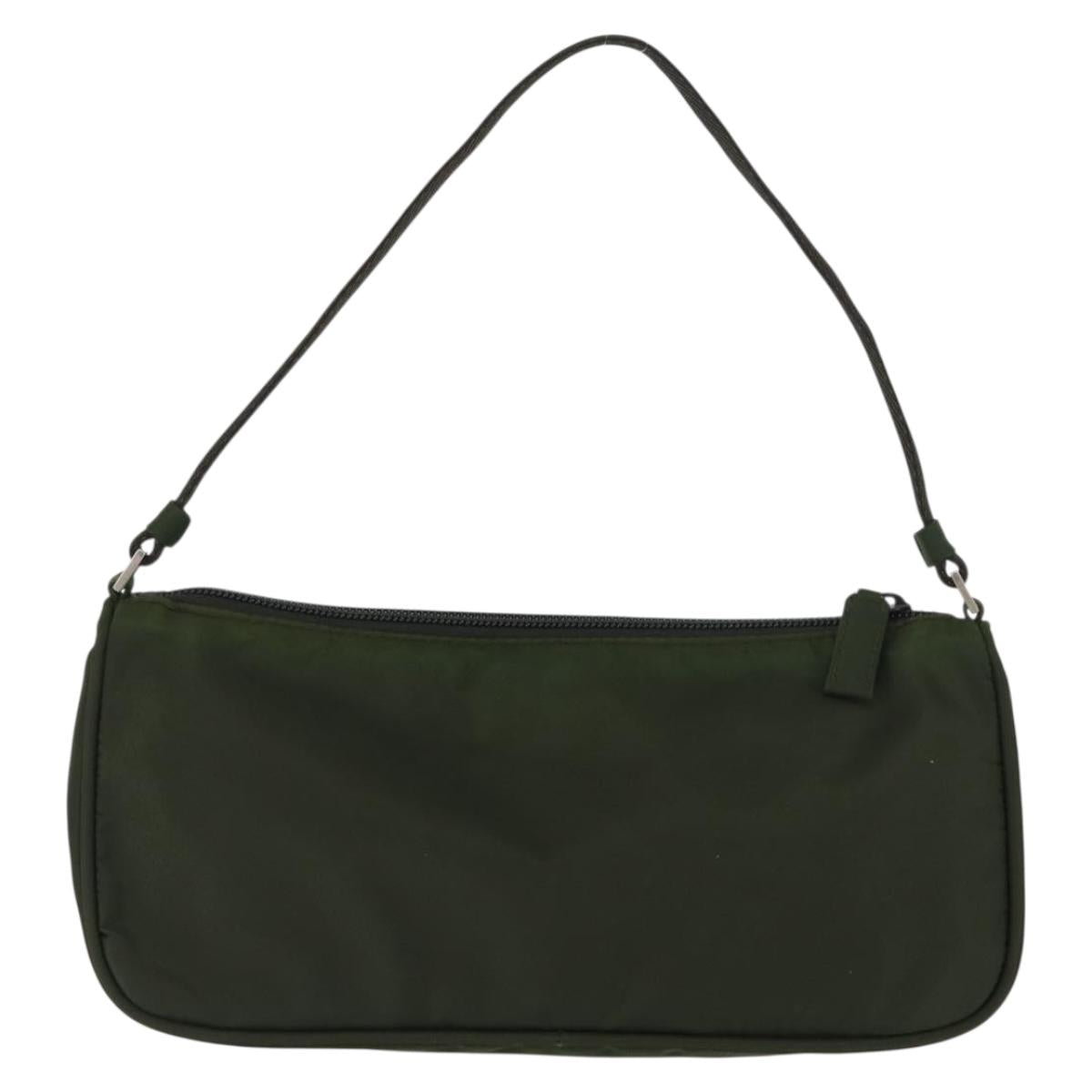 PRADA Accessory Pouch Nylon Khaki Auth ep10991