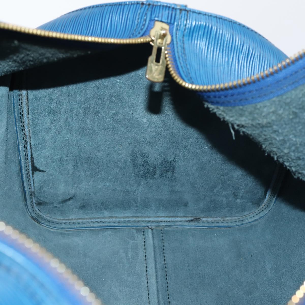 LOUIS VUITTON Epi Keepall 50 Boston Bag Blue M42965 LV Auth ep10993