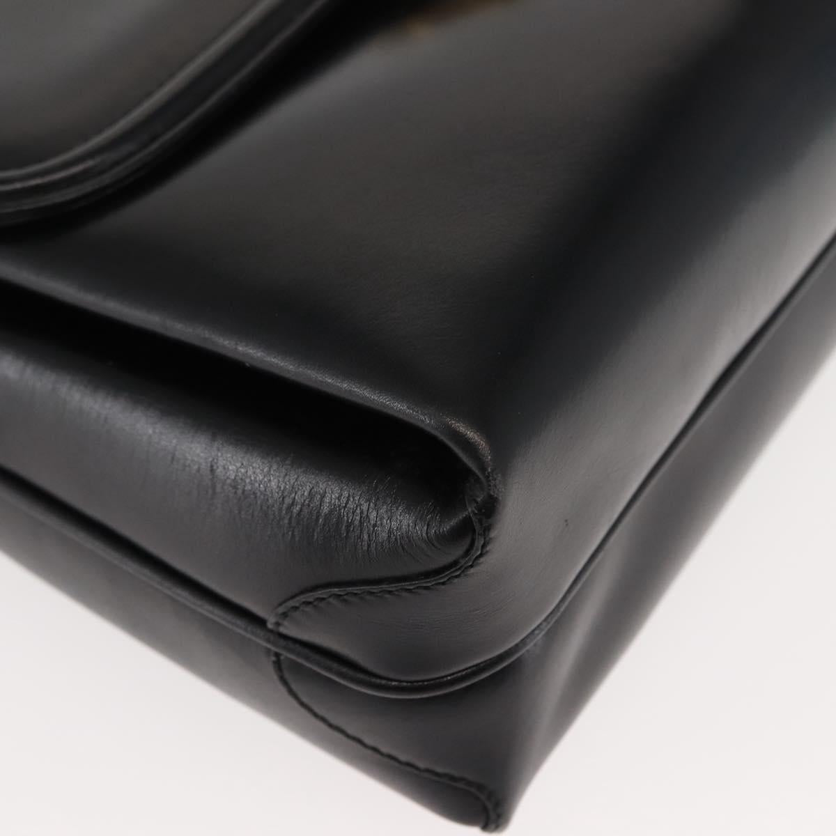 GUCCI Shoulder Bag Leather Black Auth ep10994