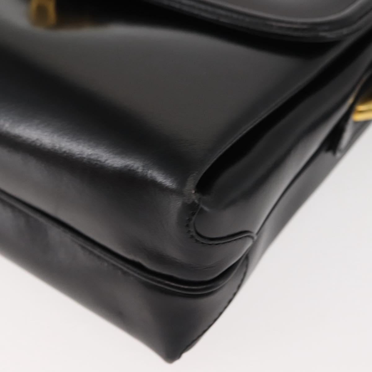 GUCCI Shoulder Bag Leather Black Auth ep10994