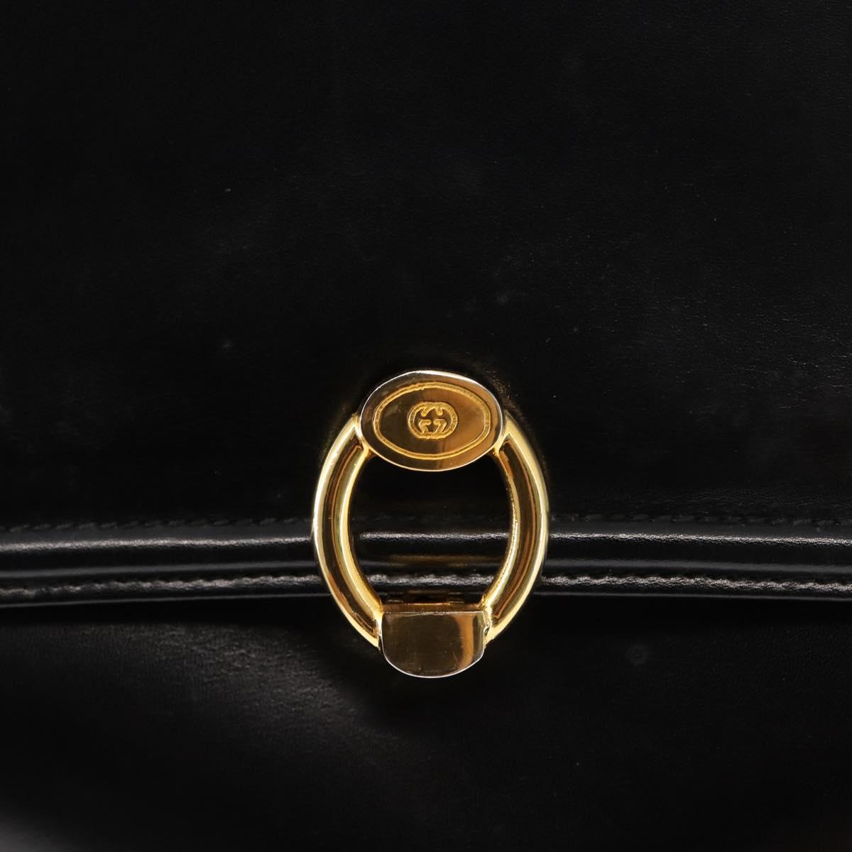 GUCCI Shoulder Bag Leather Black Auth ep10994