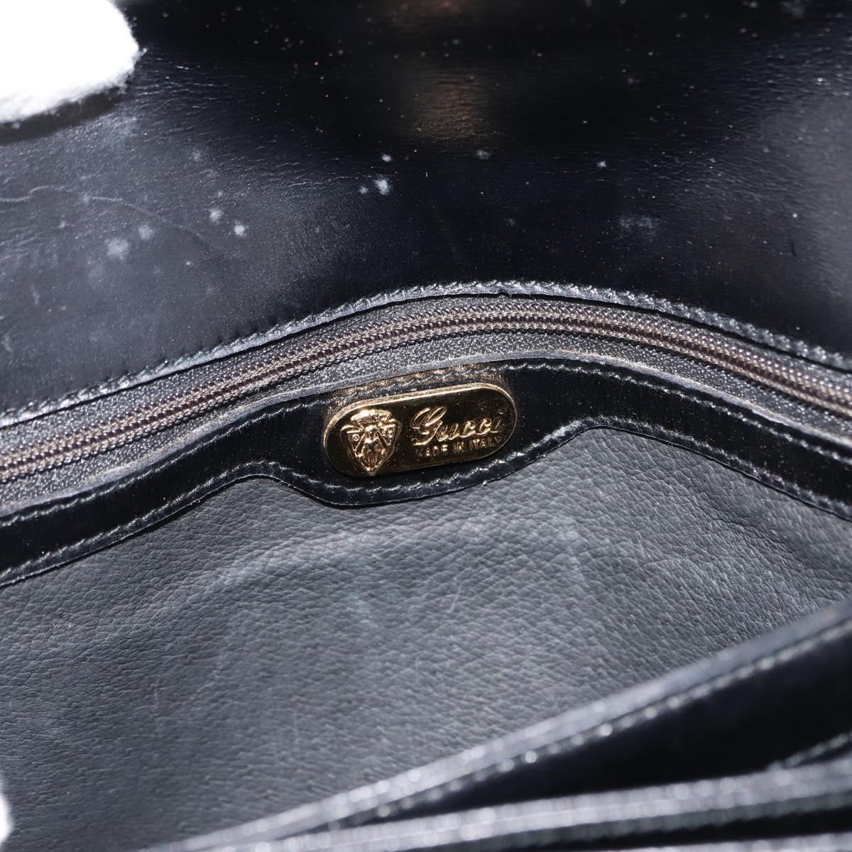 GUCCI Shoulder Bag Leather Black Auth ep10994