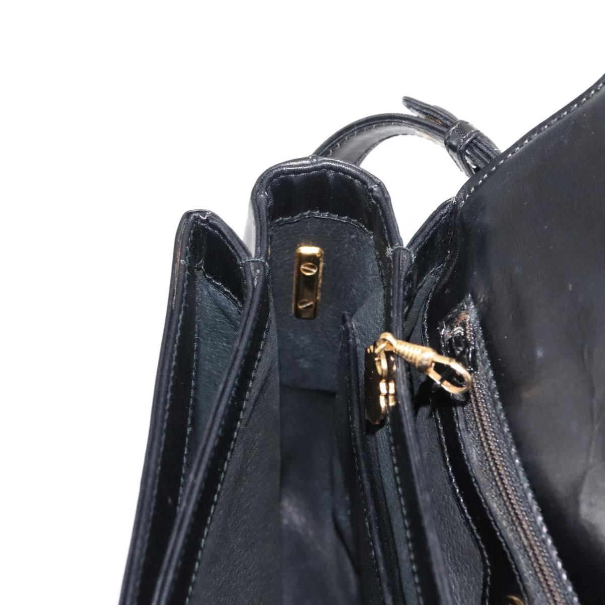 GUCCI Shoulder Bag Leather Black Auth ep10994