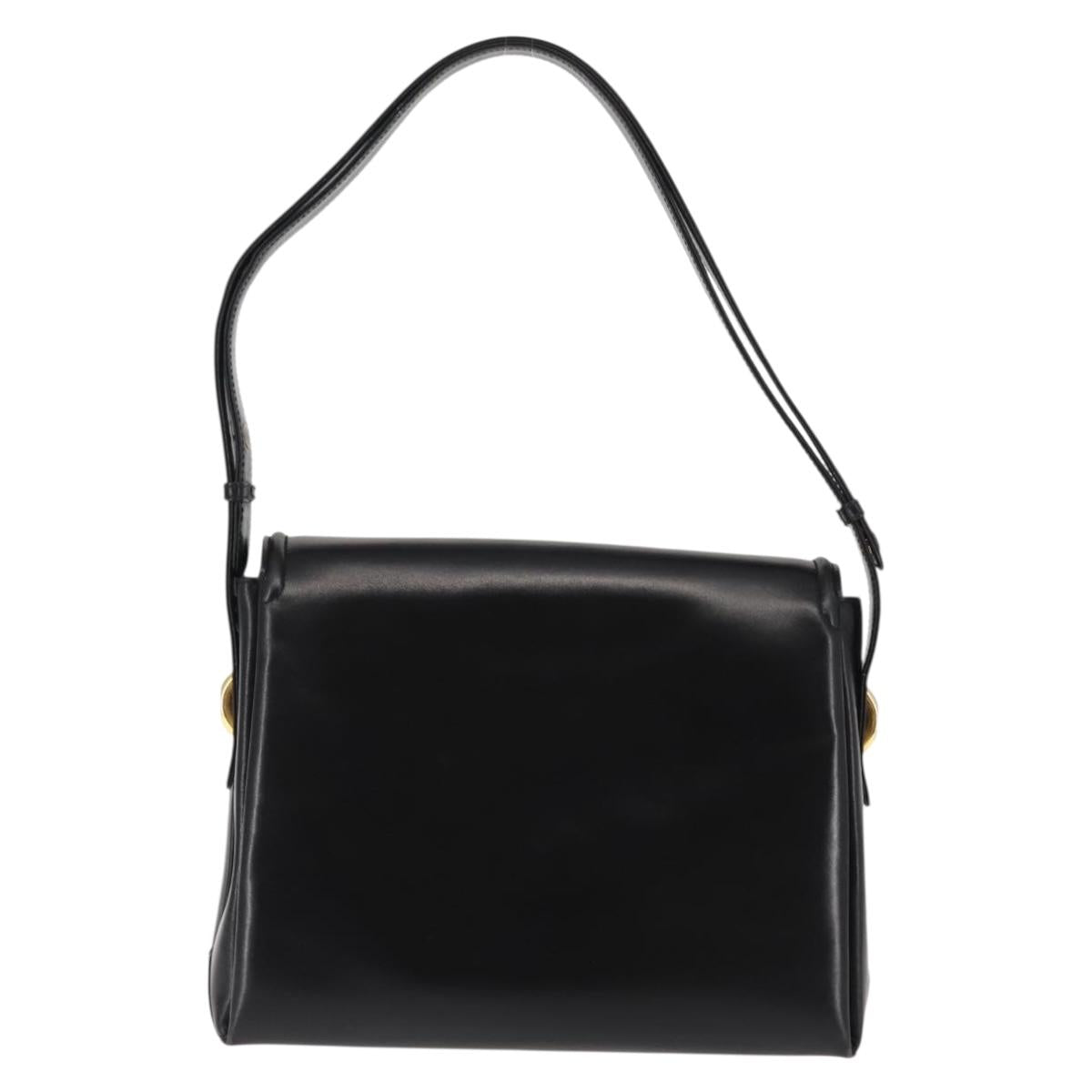 GUCCI Shoulder Bag Leather Black Auth ep10994