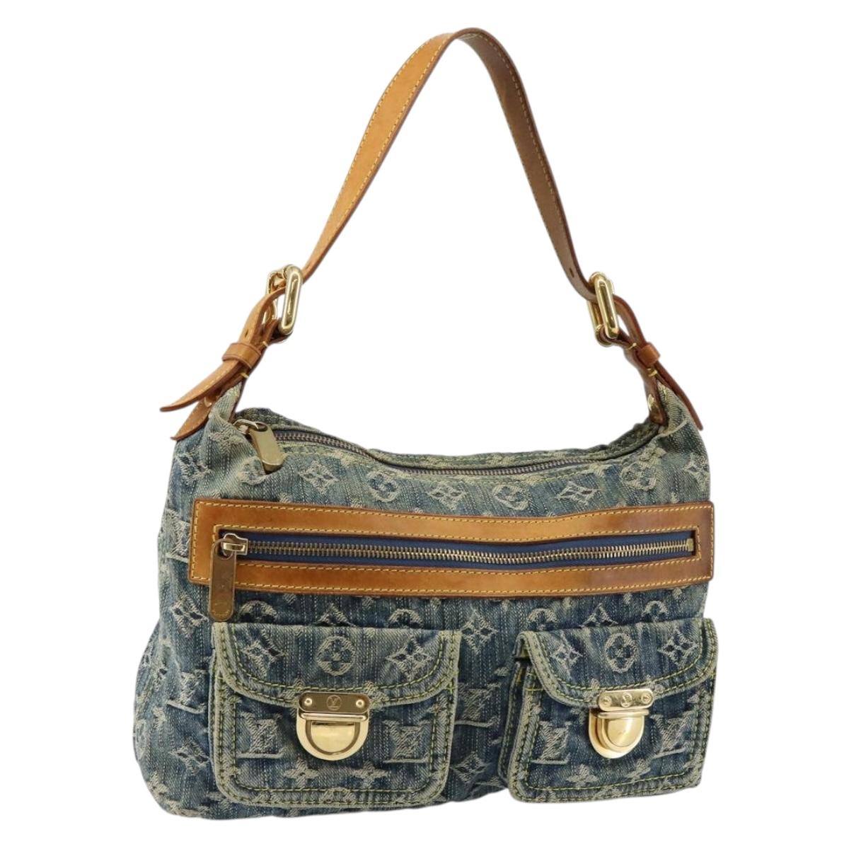 LOUIS VUITTON Monogram Denim Buggy PM Shoulder Bag Blue M95049 LV Auth ep10995