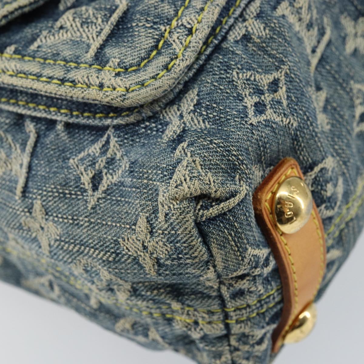 LOUIS VUITTON Monogram Denim Buggy PM Shoulder Bag Blue M95049 LV Auth ep10995
