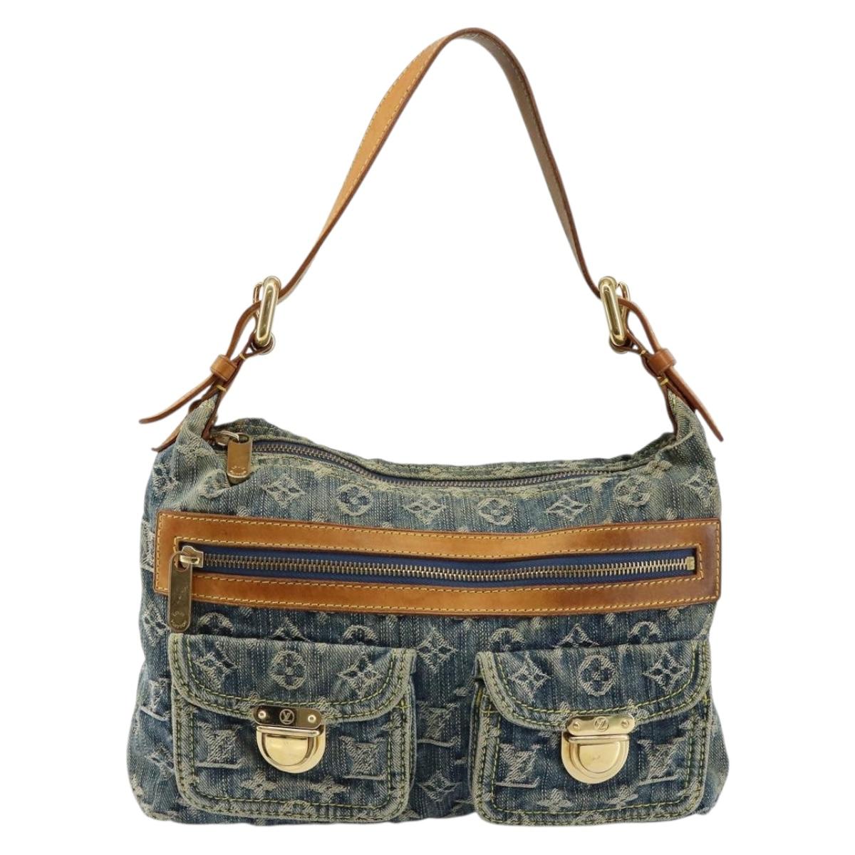LOUIS VUITTON Monogram Denim Buggy PM Shoulder Bag Blue M95049 LV Auth ep10995