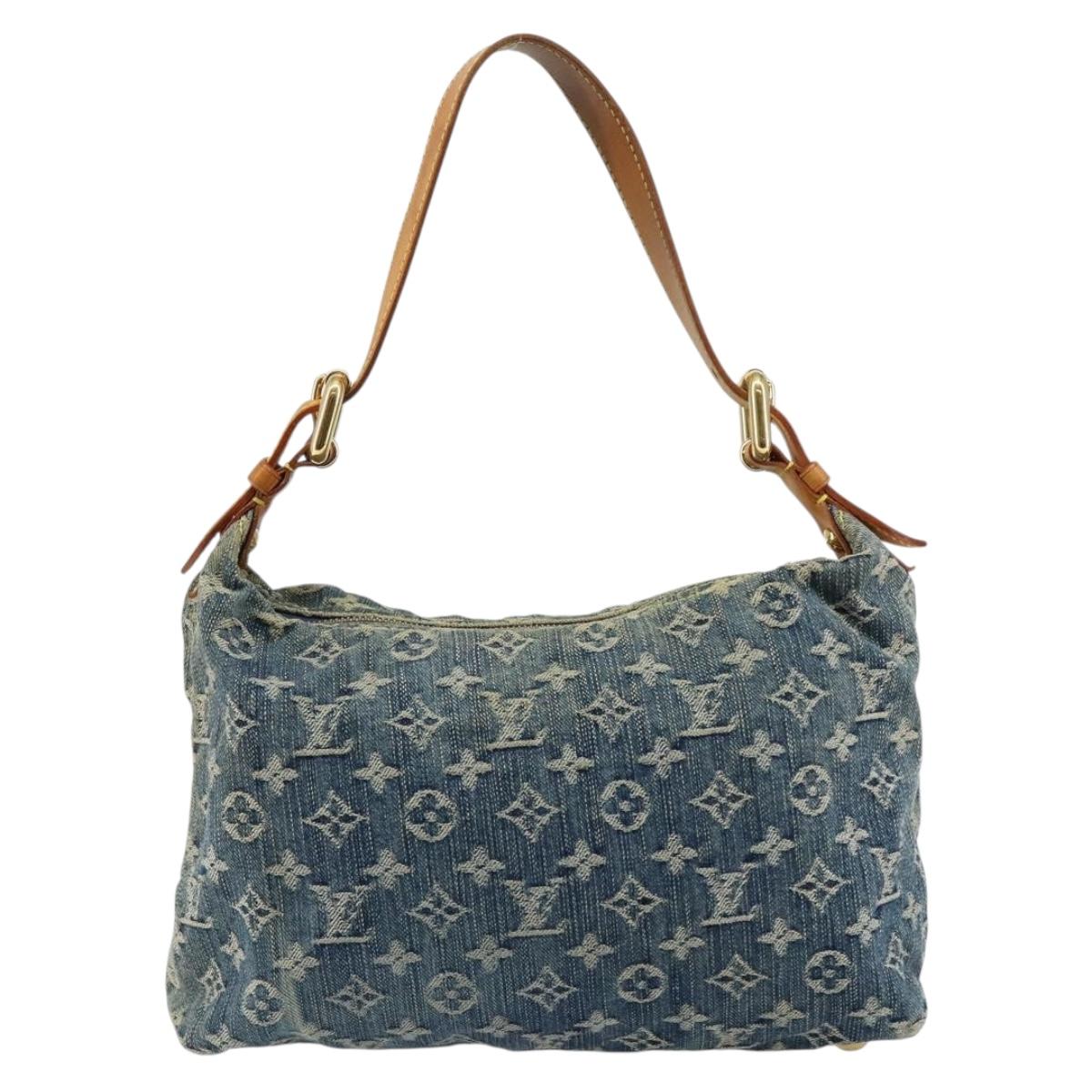 LOUIS VUITTON Monogram Denim Buggy PM Shoulder Bag Blue M95049 LV Auth ep10995