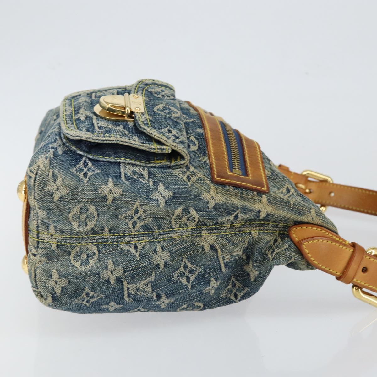 LOUIS VUITTON Monogram Denim Buggy PM Shoulder Bag Blue M95049 LV Auth ep10995