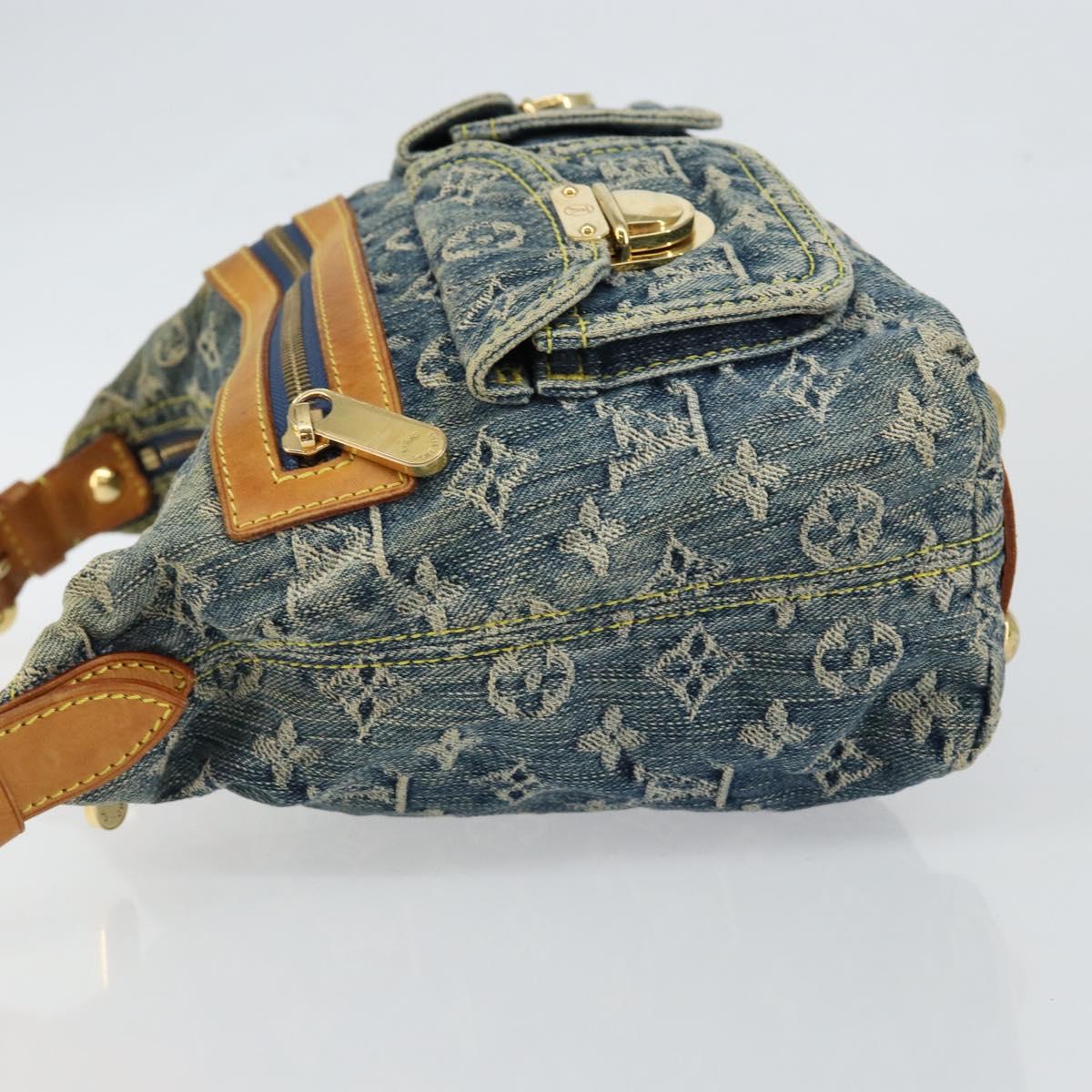 LOUIS VUITTON Monogram Denim Buggy PM Shoulder Bag Blue M95049 LV Auth ep10995