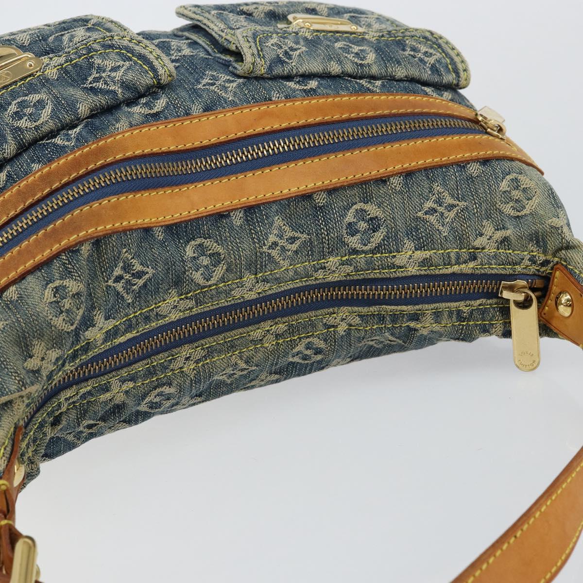 LOUIS VUITTON Monogram Denim Buggy PM Shoulder Bag Blue M95049 LV Auth ep10995