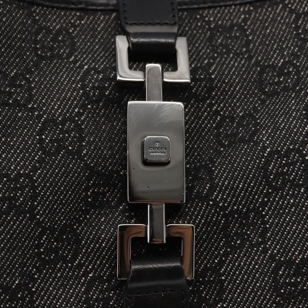 GUCCI GG Canvas Jackie Shoulder Bag Black Auth ep11000