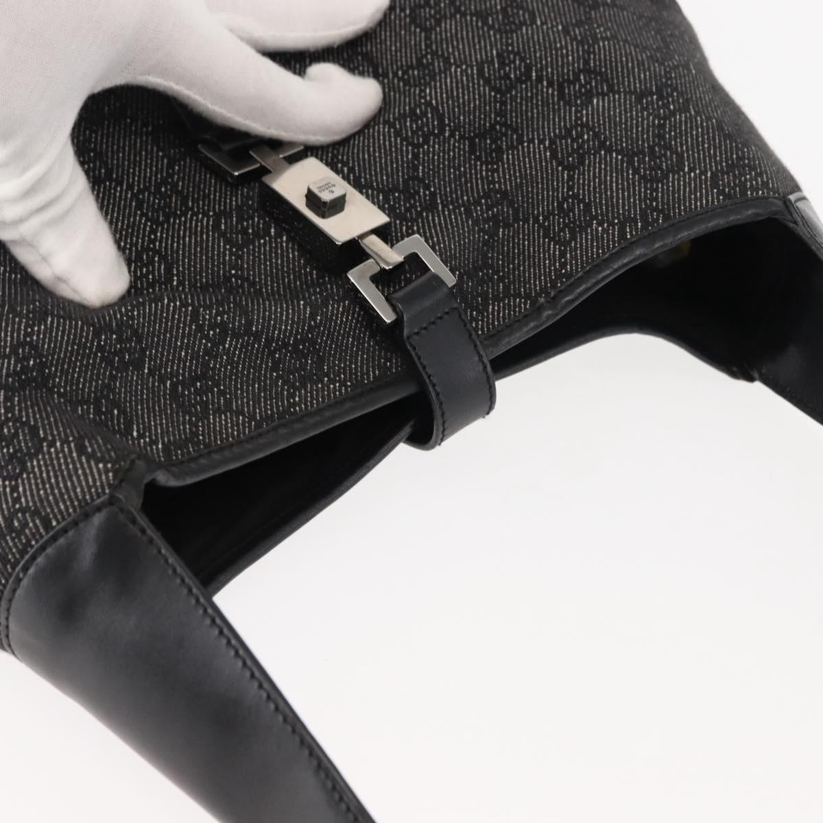 GUCCI GG Canvas Jackie Shoulder Bag Black Auth ep11000