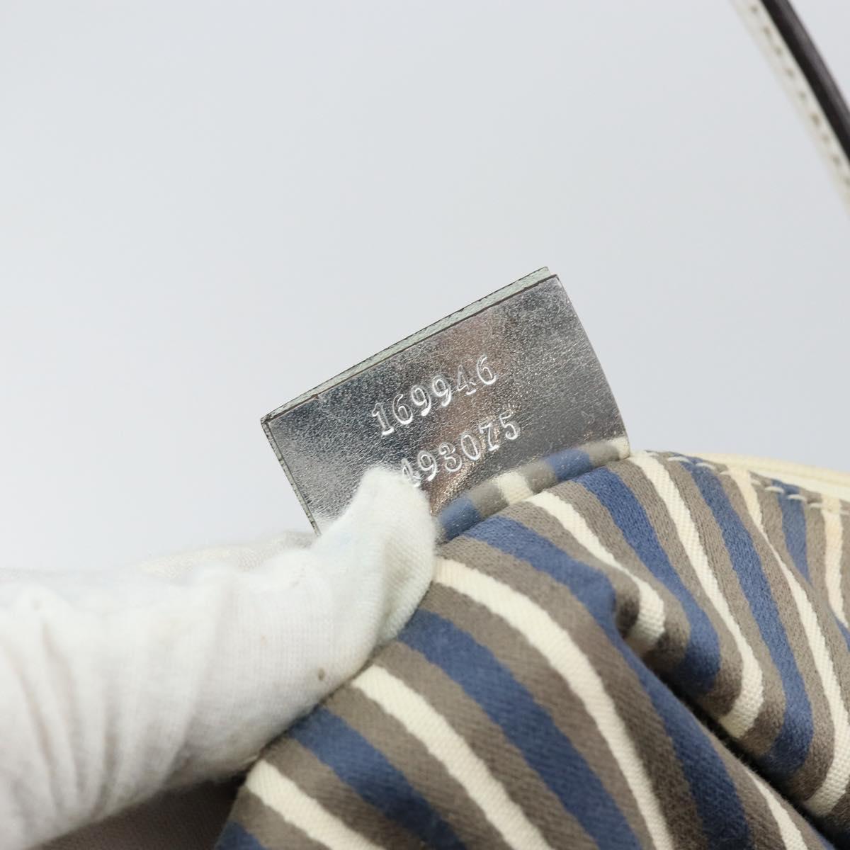 GUCCI GG Canvas Tote Bag Silver Gold 169946 Auth ep11002