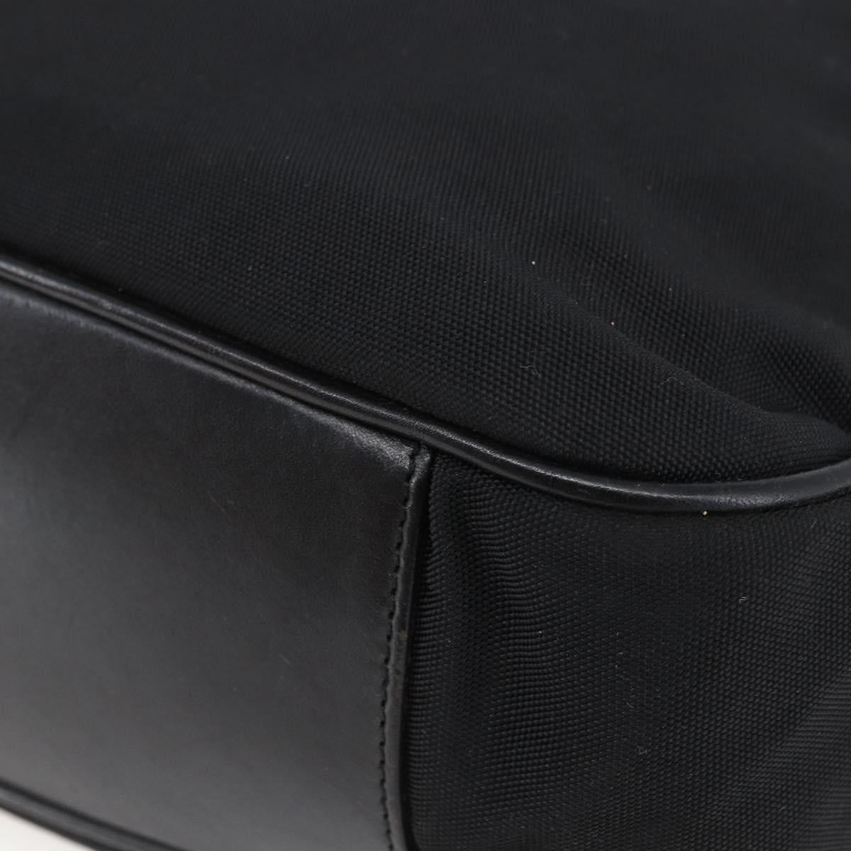 GUCCI Bamboo Hand Bag Nylon Black Silver 001 1638 3754 Auth ep11006