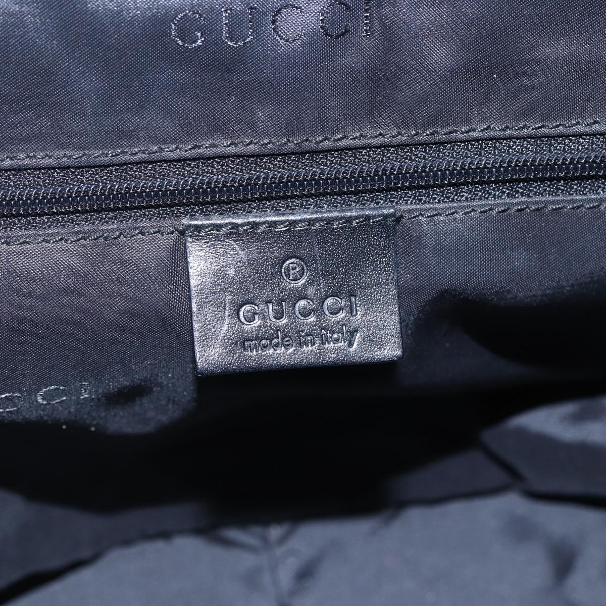 GUCCI Bamboo Hand Bag Nylon Black Silver 001 1638 3754 Auth ep11006