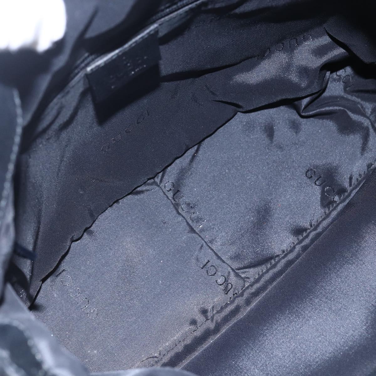 GUCCI Bamboo Hand Bag Nylon Black Silver 001 1638 3754 Auth ep11006