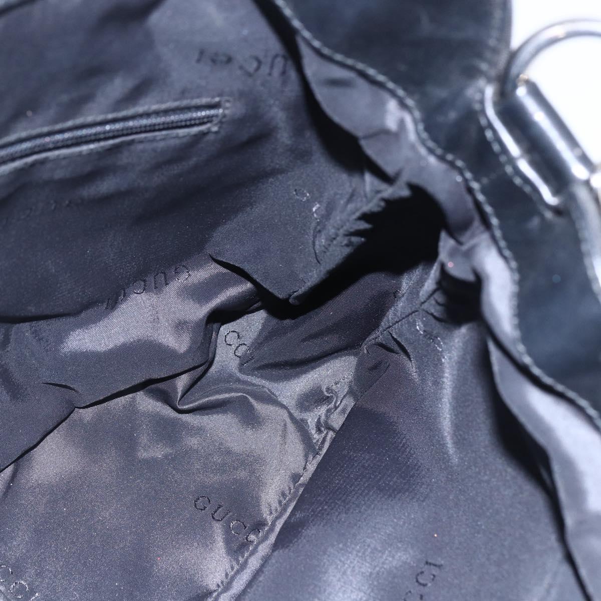 GUCCI Bamboo Hand Bag Nylon Black Silver 001 1638 3754 Auth ep11006