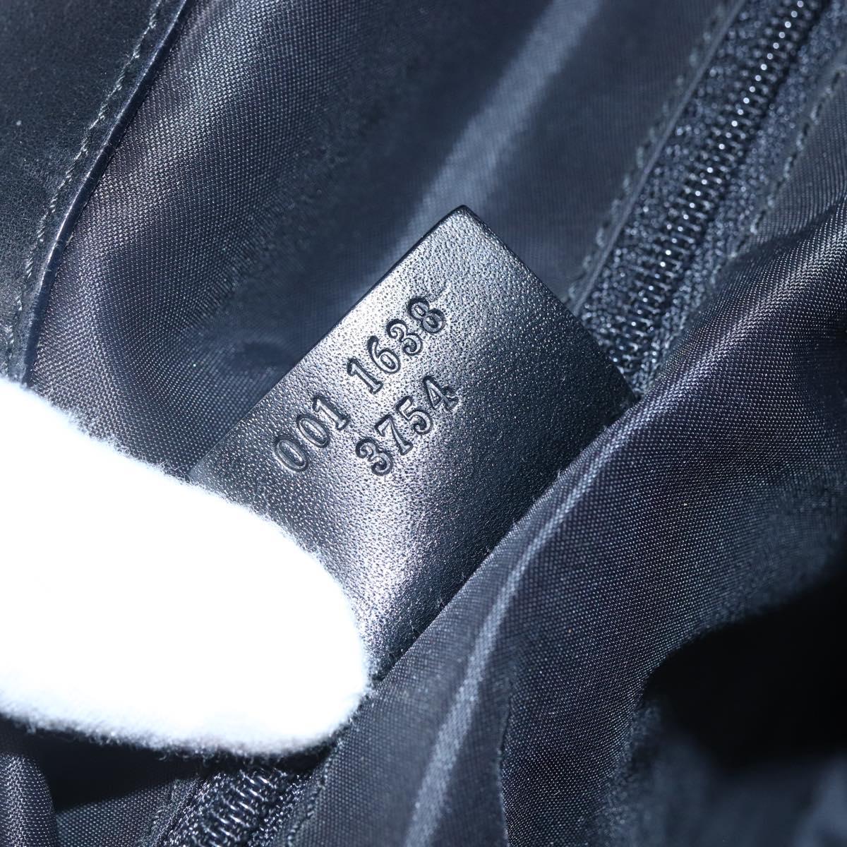 GUCCI Bamboo Hand Bag Nylon Black Silver 001 1638 3754 Auth ep11006