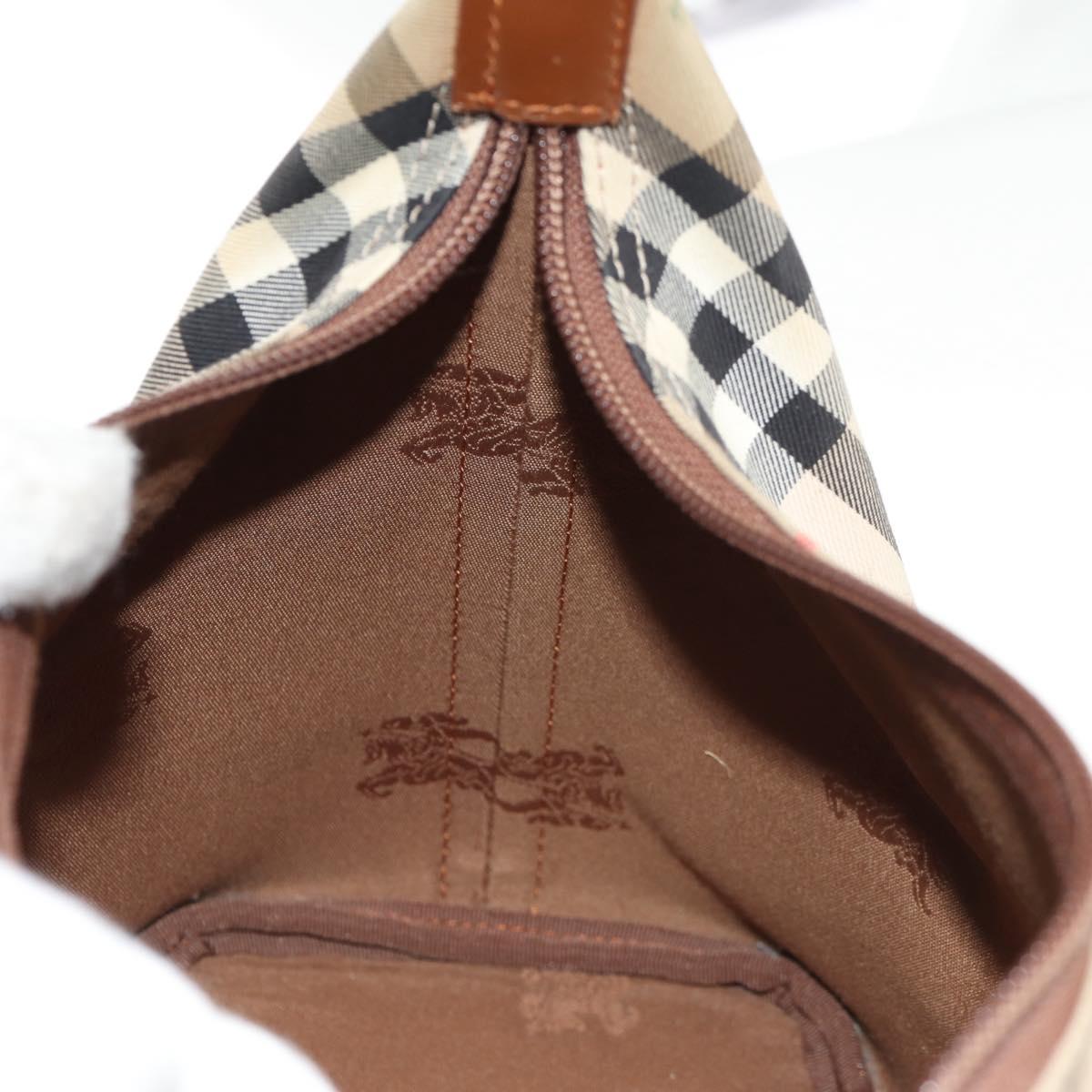 Burberrys Nova Check Hand Bag Canvas Beige Auth ep11010V