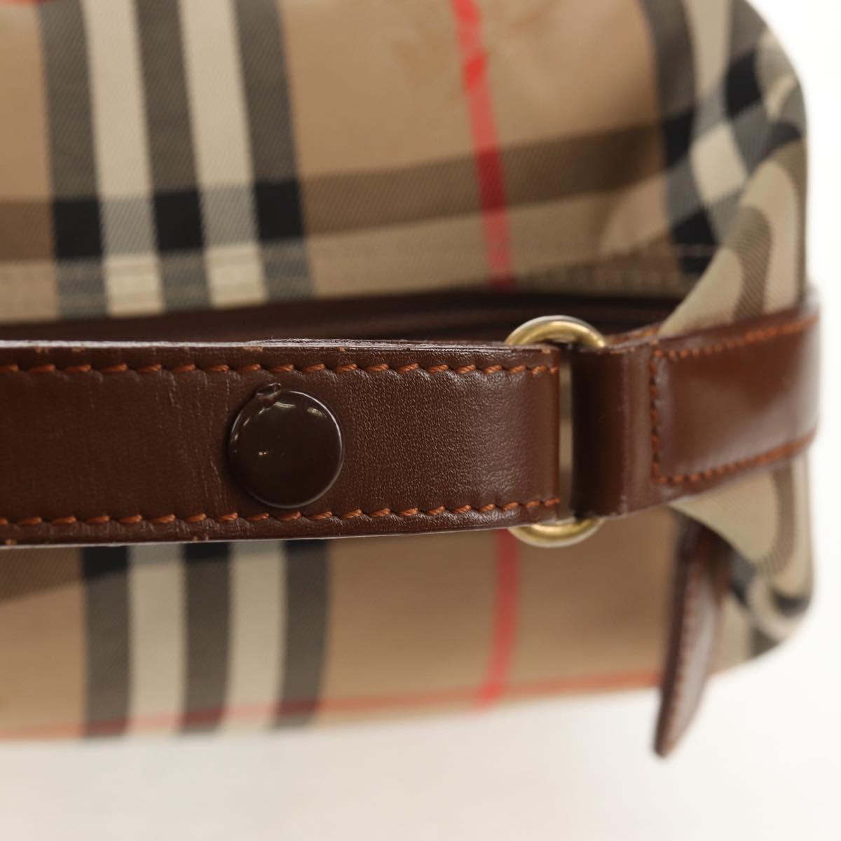 Burberrys Nova Check Hand Bag Canvas Beige Auth ep11010V