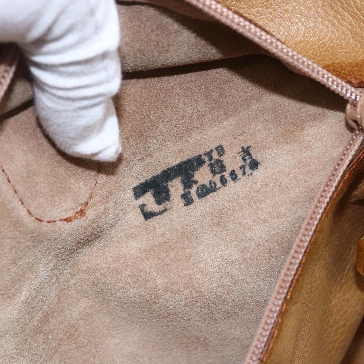 LOEWE Anagram Amazona 40 Hand Bag Suede Leather Brown Gold Auth ep11011